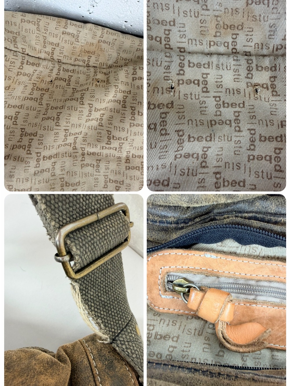 Bed Stu brown distressed leather crossbody messenger bag READ - Picture 14 of 16
